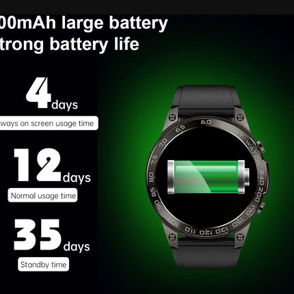 Rugged Smart Wristwatch DM50 for Men 400mAh Large Battery Outdoor Sport Fitness Tracker BT Call Waterproof Smartwatch 2024