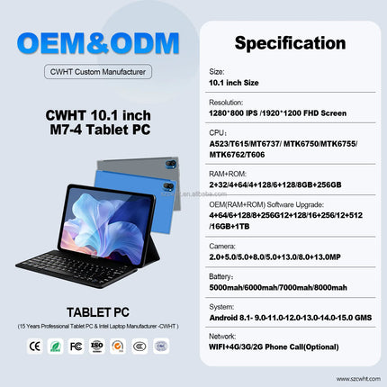 Factory Price China OEM Android 13.0 Tablet 10 Inch 8+256GB 4G SIM Card 5G Wifi Business Education Tablette Tablet With Keyboard