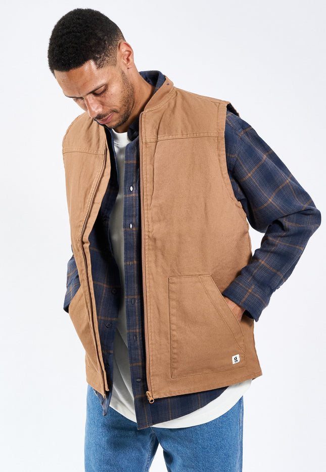 Heavy Canvas Vest - Sepia Tint Brown