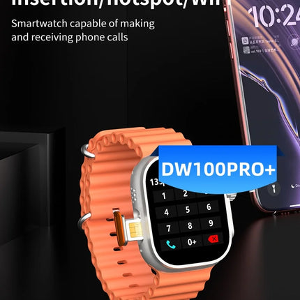 4G 5G LTE Full-Netcom DW100 ultra Android Smart Watch 1100mAh  Smartwatch With Rotary Camera GPS WIFI Google Play Store