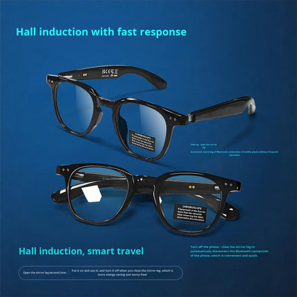 GT52 Auto On/Off AI Smart Glasses with ABS+PC Frame Photo & Video Voice & Touch Control 55mAh Battery Music & Calls
