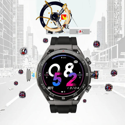 2025 Luxury Square Smart Watch 4+64GB Dual Camera Sleep Fitness Tracking GPS Video Call AMOLED 4G 5G Android Sim Silica Gel IP67