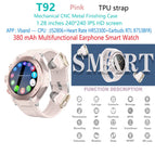 Pink T92-tws-earbuds-smart-watch