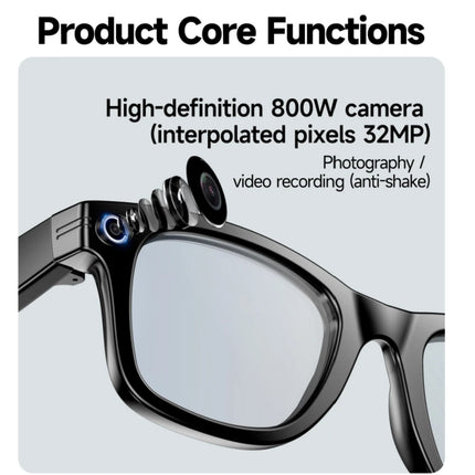 W610 Smart  AI Glasses 8K HD Camera with 270mAh Blue Light 800W Anti-Shake Camera Glasses Dual-mic Noise Cancellation