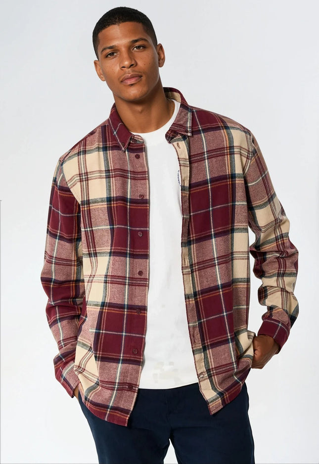 Humphrey Flannel check shirt - Decadent Chocolate