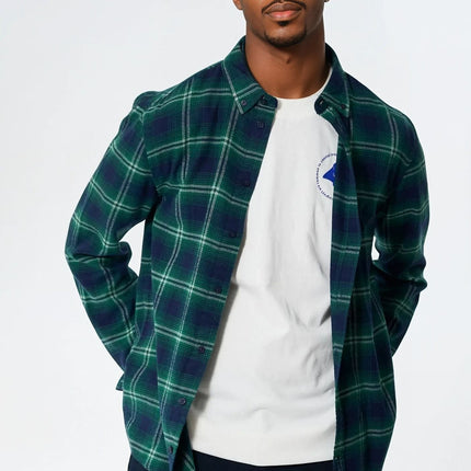 Humphrey Flannel check shirt - Varsity Green