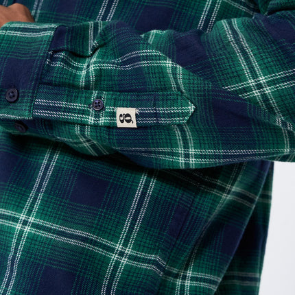 Humphrey Flannel check shirt - Varsity Green
