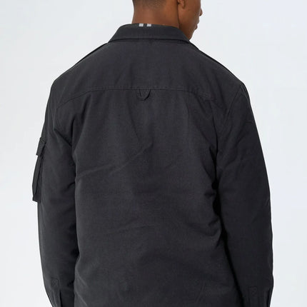 Humphrey Light Twill boxpocket quilt overshirt - Dark Grey