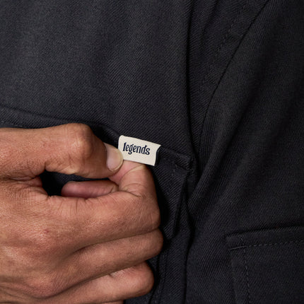 Humphrey Light Twill boxpocket quilt overshirt - Dark Grey