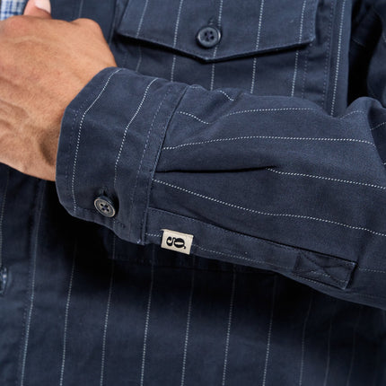 Humphrey Pinstripe quilt overshirt - Charcoal