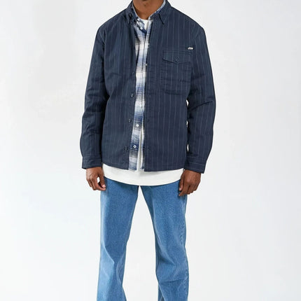 Humphrey Pinstripe quilt overshirt - Charcoal