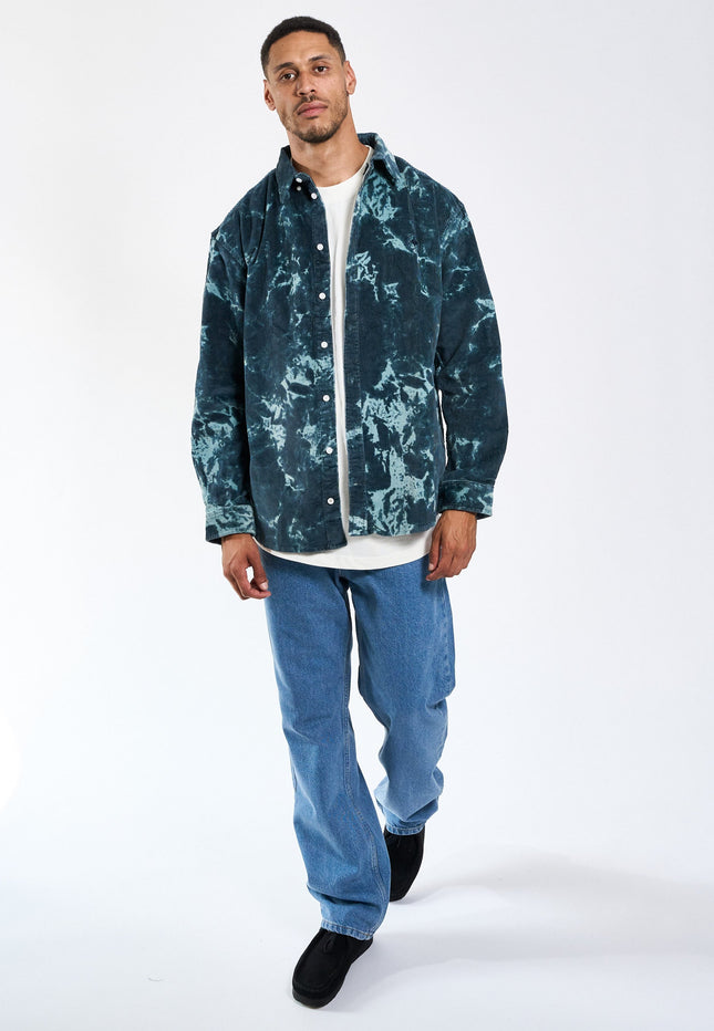 Russel Tie Dye corduroy shirt - Sea Blue