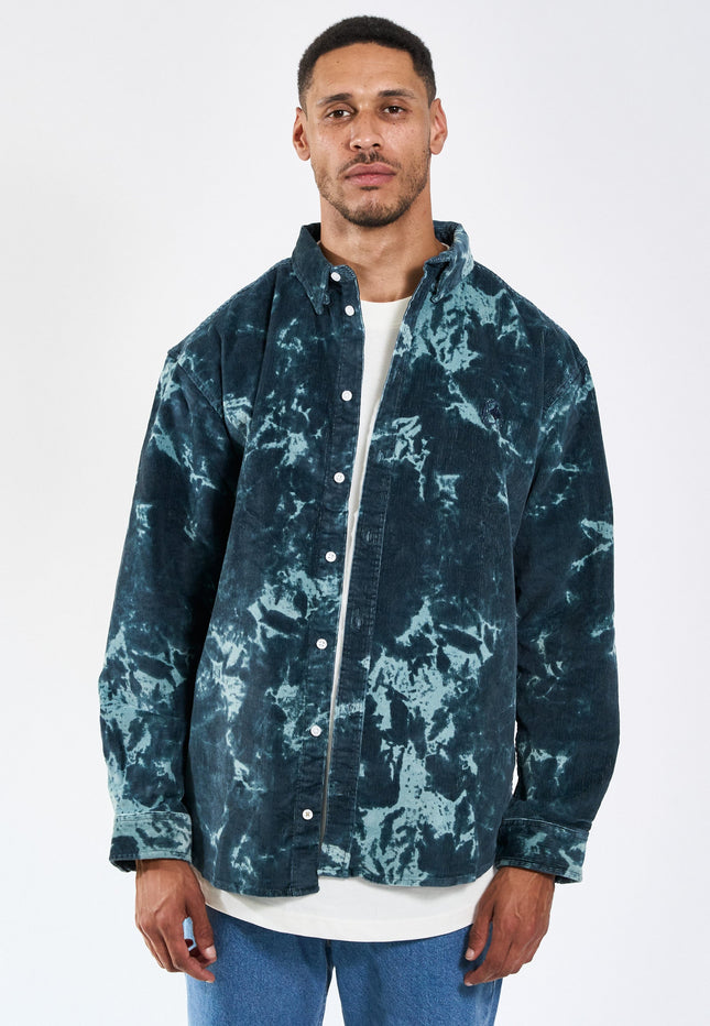 Russel Tie Dye corduroy shirt - Sea Blue