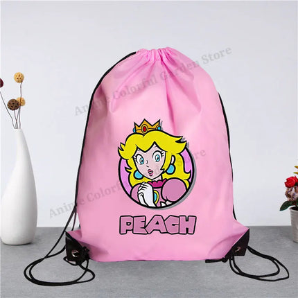 Super Mario Drawstring Bag for Men Women Anime Cartoon Portable Shopping Bags Fashion Simple Handbag Fitness Yoga Storage Pouch
