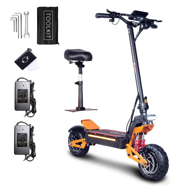 TOURSOR X5 Adult Electric Scooter 2500W*2 Dual Motor Electric Scooter 52V 26AH 11-inch Road Tires City Electric Scooter