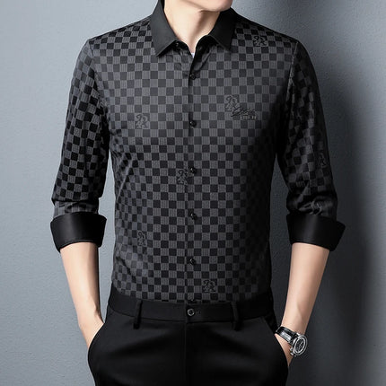 New Fashion Brand Luxury Traceless Polo Men  Clothing