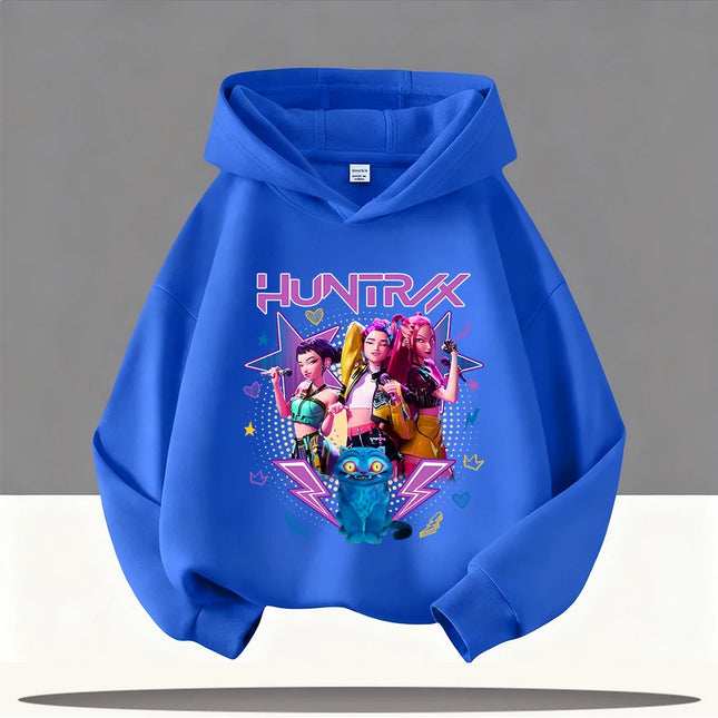 KPop Demon Hunters Hoodies Baby Girl Boy Clothes Fashion Casual Hooded Sweatshirts K-Pop Demon Hunters Pullover Kids Outfits Gif