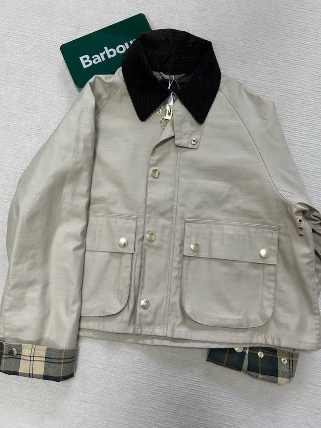 B@r cooperation autumn and winter hunting unwaxed short jacket