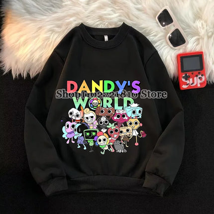 Dandys World Children Sweatshirt Cartoon Anime Multi-color Clothing Game Peripherals Crew  Neck Tops Spring Autumn Clothes Gifts