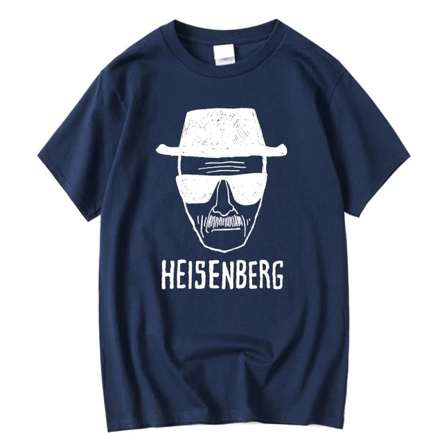 Men Fashion Casual Top Quality Short Sleeve 100% Cotton Loose Heisenberg PrintedTshirt Casual Mens Tshirt Cool Summer Men Tshirt