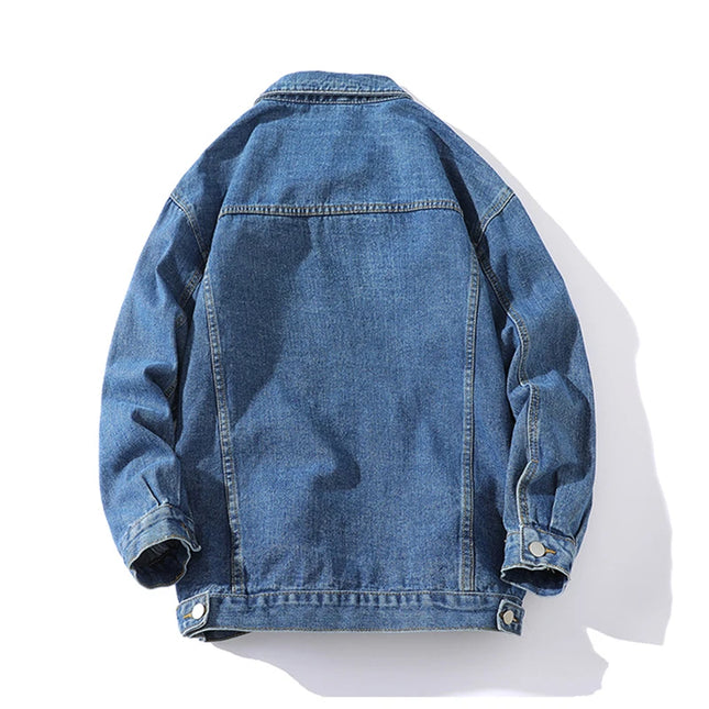 Fashion Casual Denim Jacket Men, Single-breasted Square Collar Long-sleeved Coat, Blue, Green, Gray, Black, Yellow, White,Purple