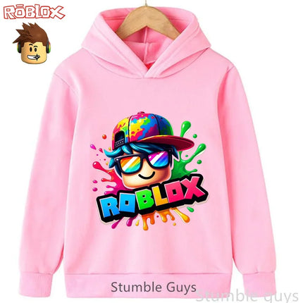 Kids Roblox Hoodie 3-12Y Autumn Sweatshirt 3D Game Print Boys Girls Fashion Casual Sportswear