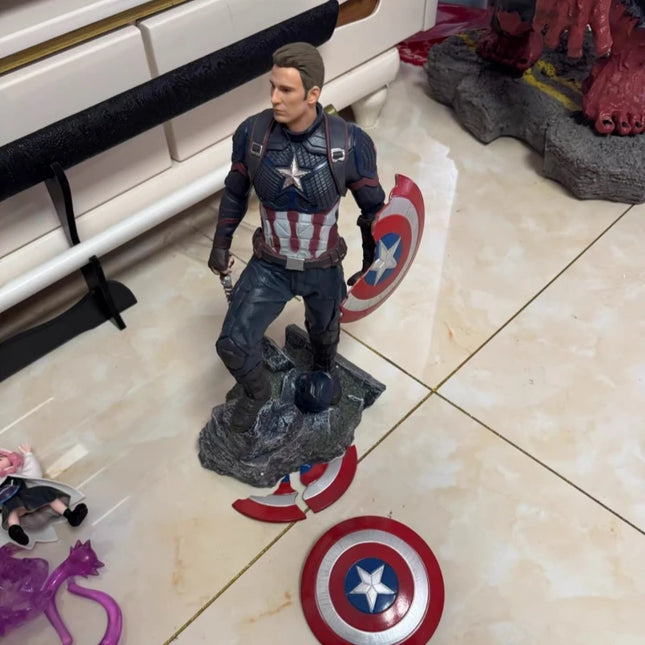 54cm Anime Captain America Figure marvel Avengers Ornaments Exquisite And Lifelike Collection Model Desktop Decor Boys Gifts