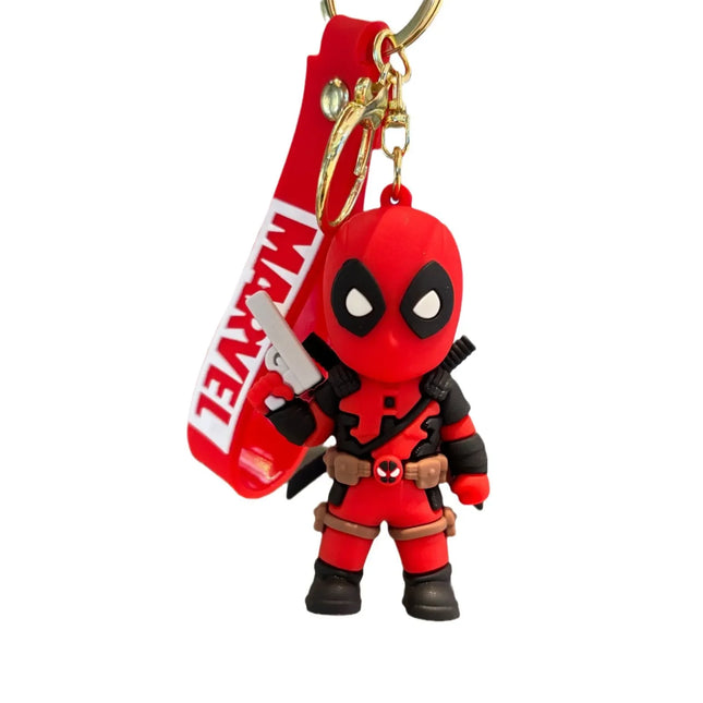 Marvel Avengers Deadpool and Wolverine Keychain PVC Doll Pendant Children's Toy Birthday Gift Couple Keychain