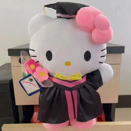 35CM Big Sanrio Cinnamoroll My Melody Kuromi Hello Kitty Graduation Plush Toy Plushie Doll Anime Soft Stuffed Animal Kids Gift
