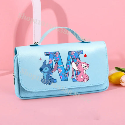 Disney Stitch High-capacity Pencil Case Students Letter A-Z Printed Pen Bags Boys Girls Stationery Storage Box School Supplies
