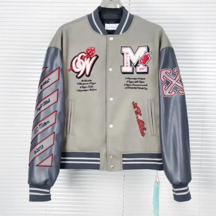 Fashion Embroidered Varsity Jacket Men Streetwear Bomber Jacket Baseball Coat Streetwear Men Clothing Oversized Coats