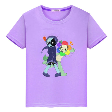 100%Cotton t shirt for kids boy 10year Dandys World print anime Short Tees Cartoon Tops pride tshirt y2k one piece girls clothes