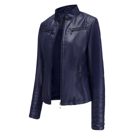 2025 Women's Leather Jacket Spring Autumn Thin Motorcycle Suit European Size Leather Jacket Short Fashion Women's Jacket