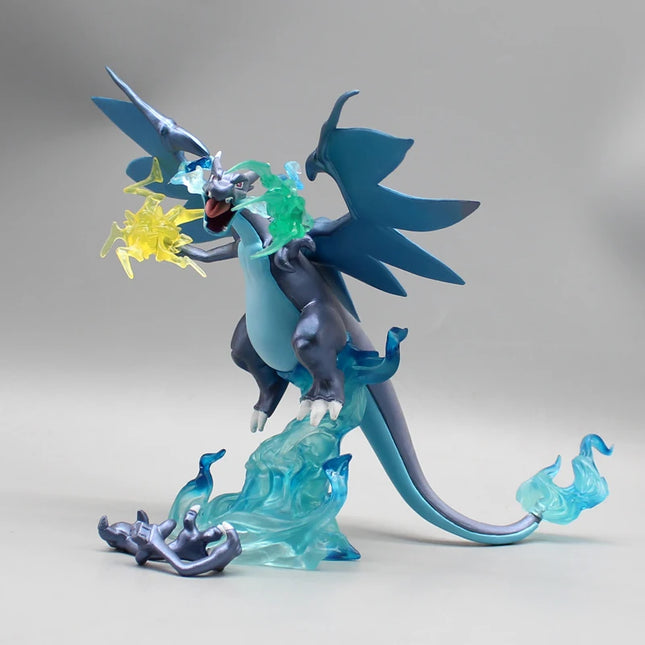 18cm Pokemon Gk Super Charizard X Anime Figure P Blue Pet Elf Convertible Model Statue Desktop Decoration Children Birthday Toys