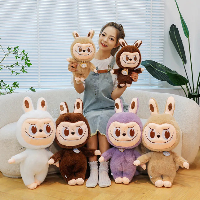 25/35/45cm Labubu Cartoon Ragdoll Plush Toys Mink Cute Rabbit Ragdoll Accompany Sleep Plush Toy Pillow Children Xmas Gifts 