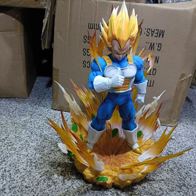 37cm Anime Dragon Ball Cs Vegeta Figures Gk Goku Demonize Super Saiyan Statues Around Anime Scenes Pvc Model Ornament Toys Gifts