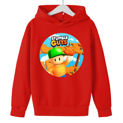 Stumble Guys Hoodies Cotton Long Sleeve Fashion Print Tops Cartoon Comfortable Warm Spring Autumn Sweatshirt for Children