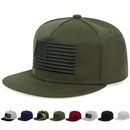 Unisex American Flag Embroidery Baseball Hats Spring Autumn Outdoor Adjustable Casual Hip-hop Trucker Caps Sunscreen Hat