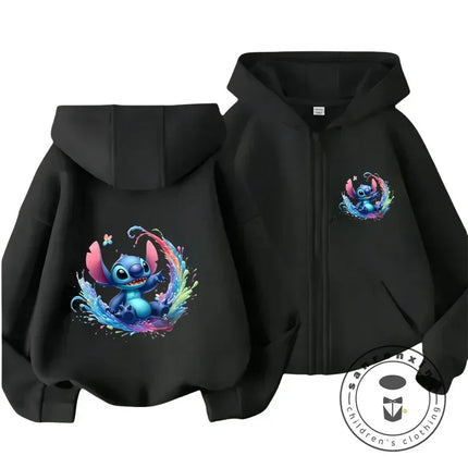 Children's Clothing Stitch Cartoon Hoodie+pant Boys Girls Casual Long Sleeved Sweatshirts 2 13 Years Old Kids Casual TOPS