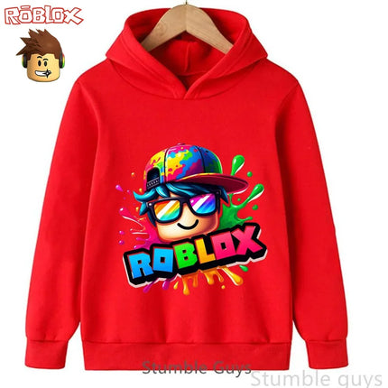 Kids Roblox Hoodie 3-12Y Autumn Sweatshirt 3D Game Print Boys Girls Fashion Casual Sportswear