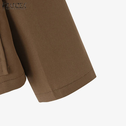 Stylish Spring Jackets Women Vintage OL Coats ZANZA Casual Long Sleeve O-Neck Outwear Solid Buttons Down Coat Female Tops 2024