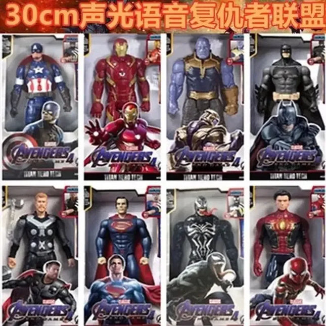 Hot 30cm Marvel Figure Avengers Endgame Captain Justice Sound Led Light Super Hero Dolls Toys Pvc Action Figure Model Kids Toy