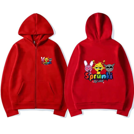 Sprunki Zipper Hoodies for Children Incredibox Anime Figures Girl Sweatshirt Kids Spring Autumn Pullover  Gift Boy's Clothes