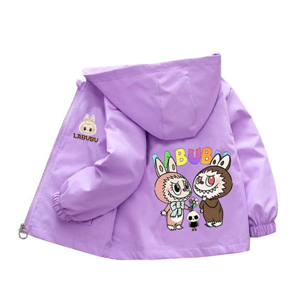 Kids labubu Clothes Autumn Baby Boys Girls Jacket Fashion Cartoon Stitch Print Outerwear for Kids Clothes Children Summer Coat