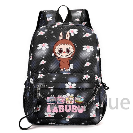 Cute Cartoon Backpack Teenager Girl Zimomo Knapsack Mokoko Charm Junior Student Casual Commute Back To School Waterproof Bags