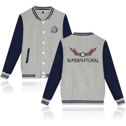 Supernatural Winchester Sam Dean Baseball Jacket Men Women Jacket Harajuku Baseball Jacket Boys Girls Sweatshirts Jackets