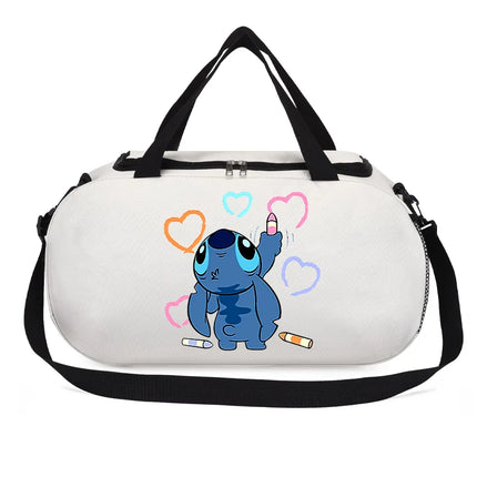 Disney Stitch Luggage Travel Bags for Men Women Cartoon Anime Large Capacity Portable Messenger Bag Bodybuilding Yoga Handbags