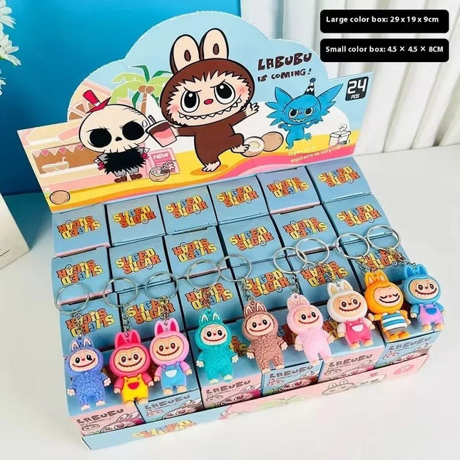 Rabu Blind Box Keychain 12/24pcs Kawai Rabu Cartoon Characters Mysterious Box Room Decorations Girl Toy Shoolbag Pendant Gift