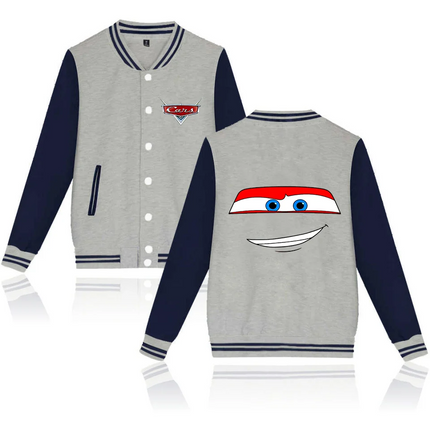 Cars Lightning McQueen Baseball College Jacket Oversized Men Clothes jacket Personality Street coats Anime Jackets Costume kid