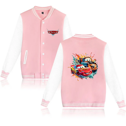 Cars Lightning McQueen Baseball College Jacket Oversized Men Clothes jacket Personality Street coats Anime Jackets Costume kid